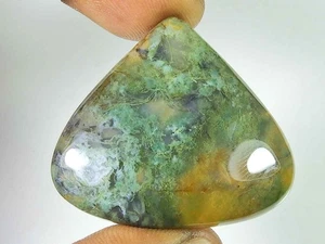 87Cts. Natural Affrican Bloodstone Pear cabochon Loose Gemstone 36X40X09 MM v545 - Picture 1 of 9