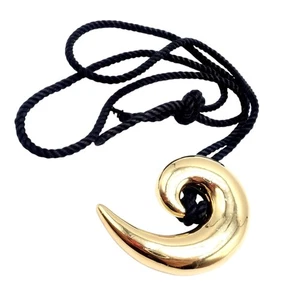 Vintage! Tiffany & Co 18k Yellow Gold Cummings Large Spiral Nautilus Necklace - Picture 1 of 18