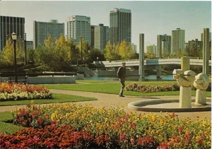vtg postcard Calgary skyline from Prince's Island Canada - Picture 1 of 1