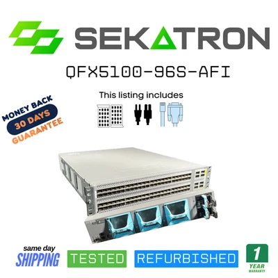 ♻️ Juniper QFX5100-96S-AFI 96-Port 10GbE SFP+ Switch - 8 x 40GbE QSFP+ Uplinks ⚡ - Image 1 of 2