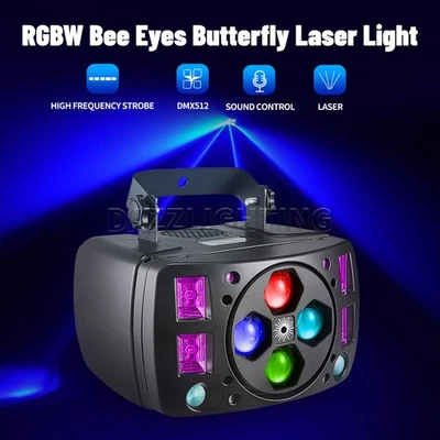 PAIDUN 4En1 RGBW Derby Beam Efecto Mariposa Cabezal Móvil Luz DJ Disco Bar KTV Foto 1 de 4