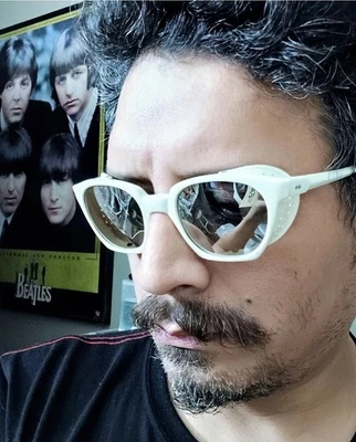 1960's UNSIGNED Geek Safety Steampunk Depp Glasses Mirrored Optical Eyewear - Image 1 of 4