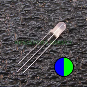 20x Blue/Green BiColor Dual LED Diffused Lens 5mm Common Anode Round USA V32 - Picture 1 of 1