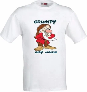 PERSONALISED GRUMPY FROM THE SEVEN DWARFS  FULL COLOR SUBLIMATION T SHIRT - Picture 1 of 1