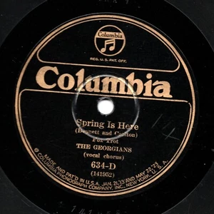 Raro 1926 The Georgians 78 Caballos /Spring Is Here US Columbia 634-DV + - Bild 1 von 4