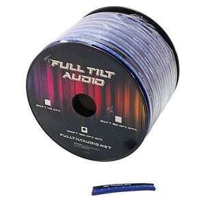 Full Tilt Audio 12GA Blue/Black 100' OFC Speaker Wire Lot Cut By The Foot - Picture 1 of 2