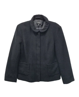 Talbots Blazer Petites 16P Black Fully Lined Peter Pan Collar Full Zip Jacket - Image 1 of 4