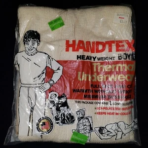 Vintage Handtex Boys Small Thermal Undershirt USA Long Sleeve Hantex Kalender - Picture 1 of 7