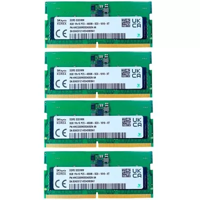 New Hynix 32GB (4X 8GB ) DDR5 4800MHz PC5-38400 1RX16 Laptop SODIMM Memory Ram - Image 1 of 4