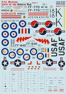 Print Scale 72-300 1/72 Decal for F-51 Mustang Part-2 - Picture 1 of 3