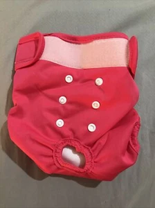 Female Dog Puppy Pet Diaper Washable Pant Sanitary Underwear Pink MEDIUM - Picture 1 of 4