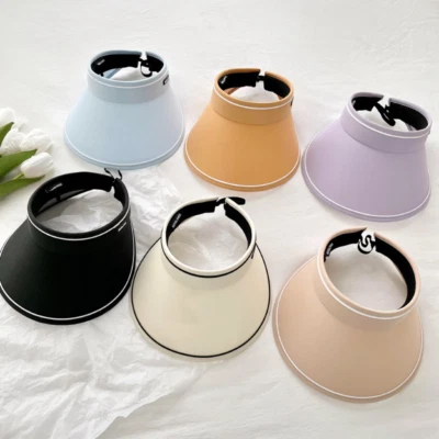 Sombrero Mujer Verano Grandes Aleros Mostrar Cara Pequeño Vacío Sombrero Exterior Playa Sol Sombrero Foto 1 de 4