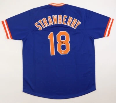 Darryl Strawberry Signed Mets Jersey (PSA COA) 3xNew York World Series Champion - Image 1 of 4