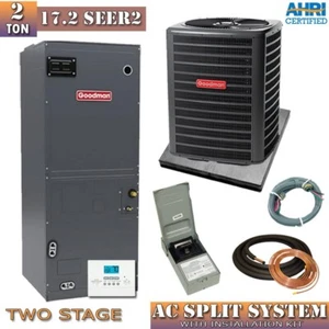 2 Ton 17.2 SEER2 Goodman Ducted Central Air Conditioner Split System GSXC7 AMVT3 - Picture 1 of 8