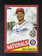 Max Scherzer 2020 Topps 1985 Red AUTO 24/25 #85A-MS RANGERS