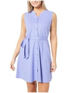 Isaac Mizrahi Live! Pique Sleeveless Dress Blue Iris - Picture 1 of 1