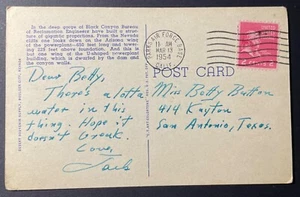 Parks Air Force Base, Cal. Post Card mailed Mar 13, 1954 to San Antonio, TX - CA - Picture 1 of 2