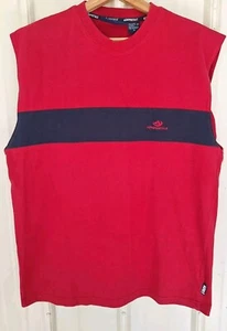 Aero Mens Sleeveless Tank Top Xl Red/Black Cotton Knit Pullover Logo - Picture 1 of 11