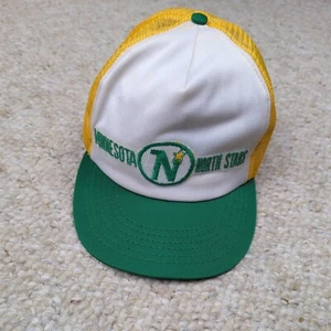 De colección Minnesota North Stars Sombrero Camionero Malla Snapback Hecho en EE. UU. NHL Amarillo - Imagen 1 de 11