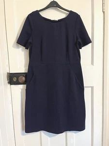 Roba Bianca Brooklyn Abito Jersey Navy Manica Corta Tasche Taglia 12 - Foto 1 di 5