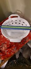 Tiffany & Co. White 11 " Oval Ceramic Woven Handle Basket Made In Italy NEW