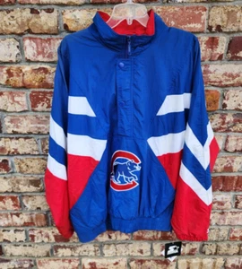 NWT VTG Starter MLB men XL pullover chicago cubs cubby patch windbreaker Nylon - Picture 1 of 21