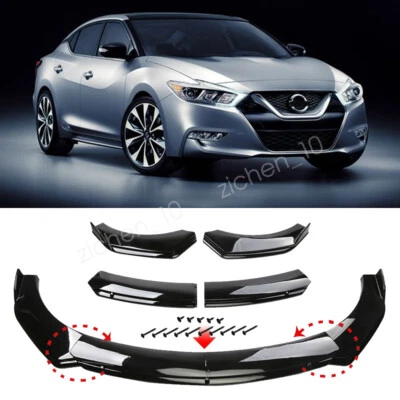 For Nissan Maxima 05-2016 Black Front Bumper Chin Lip Spoiler Splitter Body Kit - Imagem 1 de 4