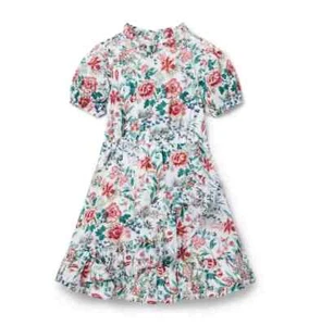 Janie and Jack The Bloom Town Dress Girls Size 8 Lined Belted Bottom Back - Picture 1 of 11