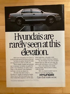 Pubblicità Stampa Originale Hyundai 1988 RARAMENTE VISTA A QUESTA ELEVAZIONE - Foto 1 di 1