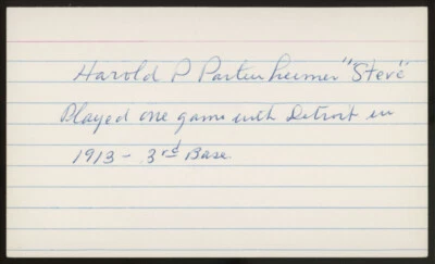 Harold Steve Partenheimer Signed Autographed Index Card JSA - Image 1 of 2