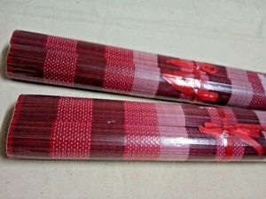 4 Handmade Bamboo Weaved Dish Mat Place Red Square Dining Table Kitchen Wicker - Picture 1 of 9