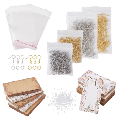 1 Set Earring Fish Hooks Jump Rings Display Cards Earring Making Supplies Kit - Image 1 of 4