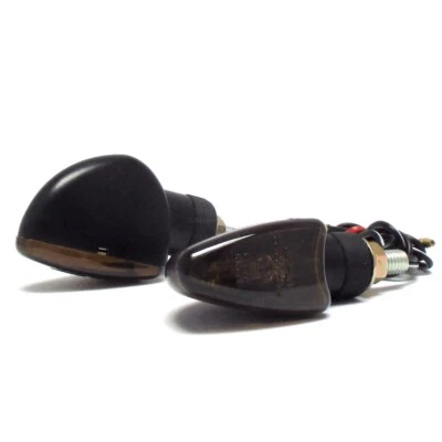 Halogen Mini Blinker Arrow kurz Schwarz Glas getönt E-geprüft Motorrad Roller - Bild 1 von 4