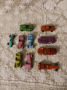 Vint. TootsieToy Diecast Lot of 10 Metal Toy Cars Jaguar Chevy Roadster Dragster - Picture 1 of 12