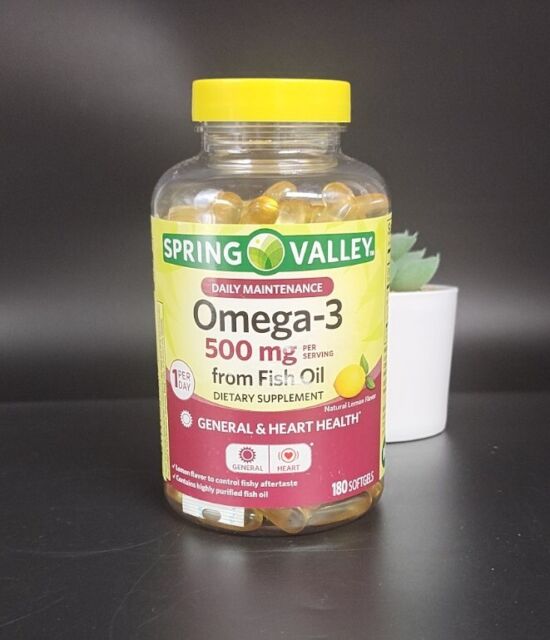 Spring Valley Daily Maintenance Omega-3 from Fish Oil Dietary Supplement,  500 mg, 180 Count 