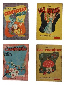 Lot of 4 Vintage 1950s Argentina Mini Children's Books in Spanish Fairy Tales  - Picture 1 of 16