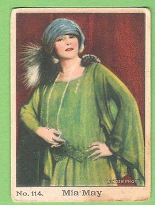 1920s La Mascota Spanish Film Star cigarette tobacco card #114 Mia May