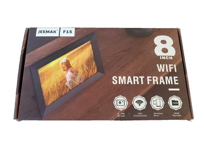 Digital picture frame 8 inch WIFI Jeemak F15 Black 5V Digital IPS Screen  - Image 1 of 2