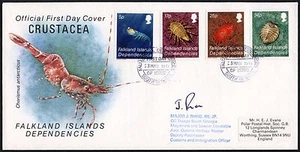 FALKLANDS Is DEPENDENCIAS FIRMADAS 1984 CRUSTÁCEOS FDC ANTÁRTICA GEORGIA DEL SUR - Imagen 1 de 2