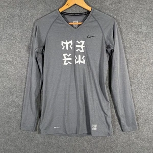 Nike Shirt Boys S 8-10 Years Grey Black White Nike Pro Long Sleeves Youth Kids - Picture 1 of 14