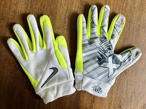 Nike Men NFL Super Bowl XLVIII Stadium Gloves White Yellow Gray Size XLarge Used - Picture 1 of 8