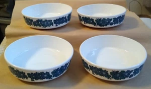 Corning Centura Evening Song White & Blue 4 7/8" Cereal Dessert Bowls Set of 4 - Picture 1 of 10