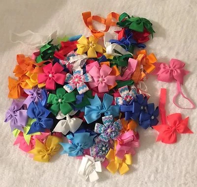 80 Pcs Headband Baby  Infant Toddler Girls Hair bow Headwear elastic  7 Styles - Image 1 of 4