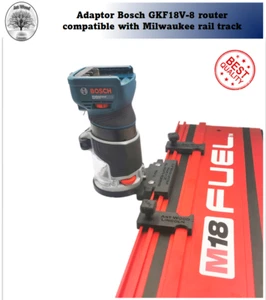 Bosch GKF18V-8 router base adaptor Milwaukee rail track Groove Slotting Made UK - Picture 1 of 5