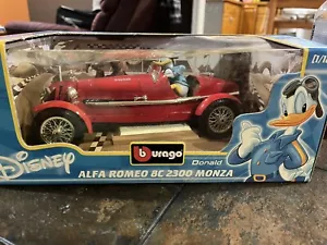 BBURAGO 2103 DISNEY DONALD ALFA ROMEO 8C 2300 MONZA -RARE-RED 1:18- GOOD IN BOX - Picture 1 of 4