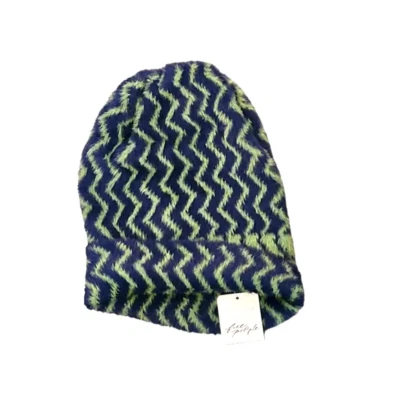 Gorro Free People Ziggy Fuzzy, color azul marino/verde lima Foto 1 de 4