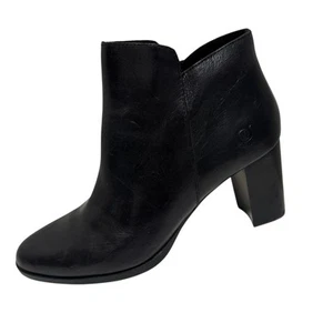 Bota Ellaria Born para Mujer Talla 9 Botín de Cuero Negro Tacón Bloque Cremallera NUEVA - Imagen 1 de 7