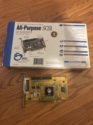 SIIG AP-10 PCI All-Purpose SCSI Adapter Card SC-P249 w/ Box - Image 1 of 4