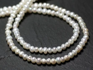 10pc - Perles naturelles culture eau douce Rondelles Olives Ovales 2-4mm Blanc i - Foto 1 di 1