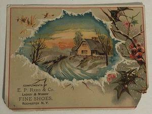 EP Reed And Company Fine Shoes Victorian Trade Card Rochester New York VTC 5 - Picture 1 of 4